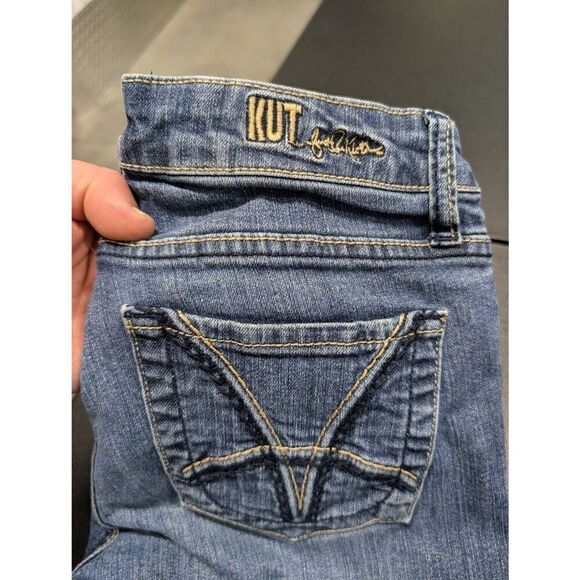 Kut from the Kloth Whiskered Straight Leg Jeans Dark Wash Women's Size 4 - Picture 2 of 8